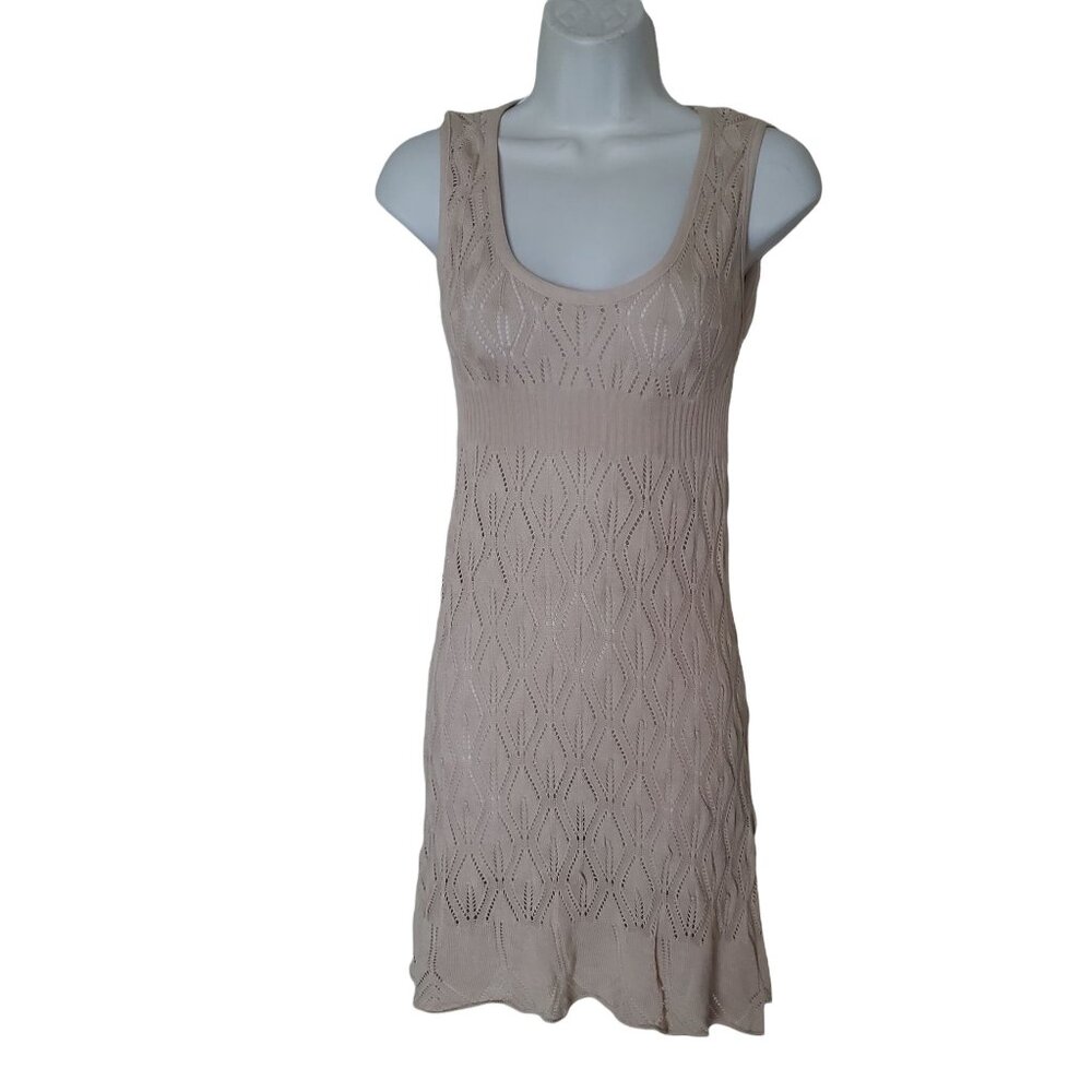 Dolce Vita Womens knit Sleeveless stretchy Dress Cream Color Size Medium scoop
